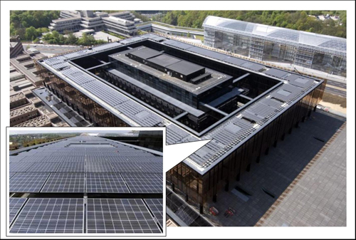 Kyocera napelemek az Európai Törvényszék tetején